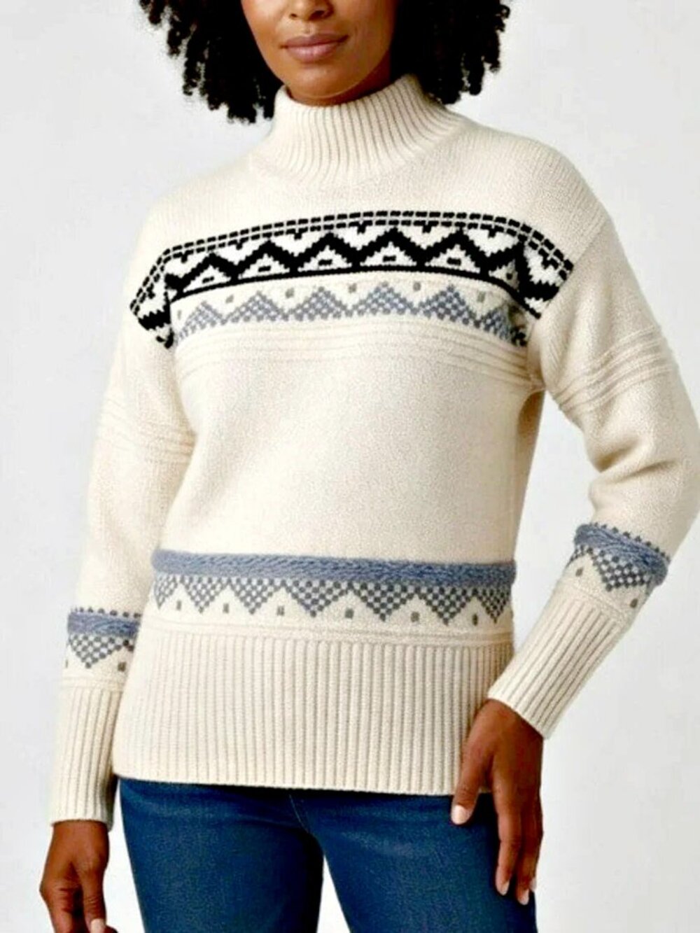 NEW! CHRISTIAN SIRIANO CHENILLE FAIR ISLE SWEATER SZ M